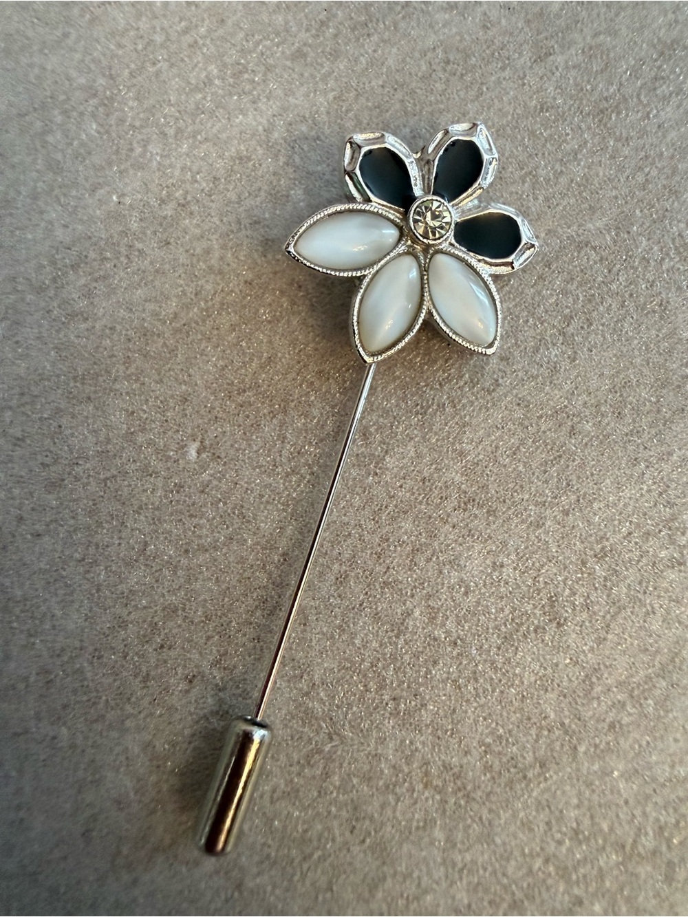 Vintage Floral Silver Tone Stick Pin Brooch